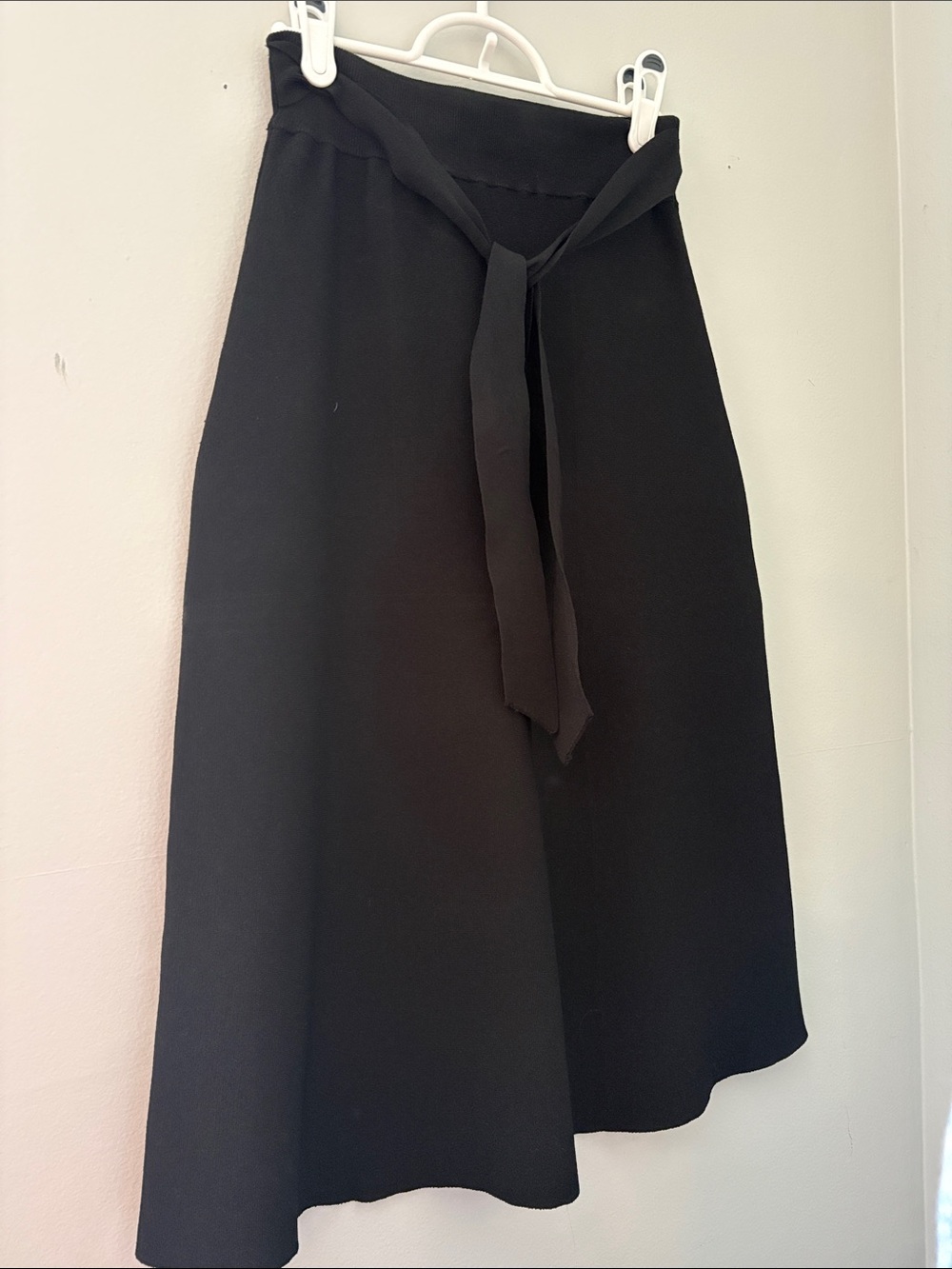 Wilfred Black tie front midi skirt